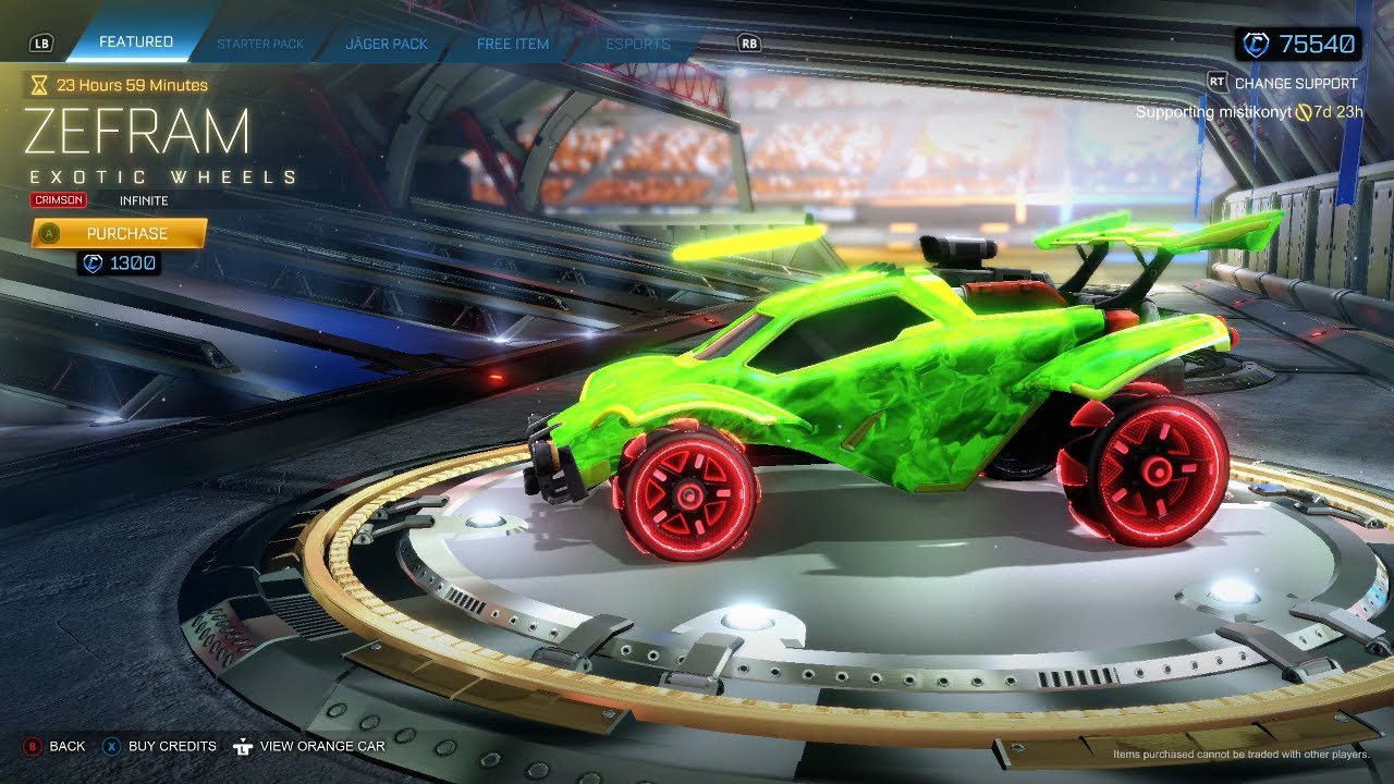 ROCKET LEAGUE ITEM SHOP *INFINITE* Crimson Zefram Exotic Wheels 19.