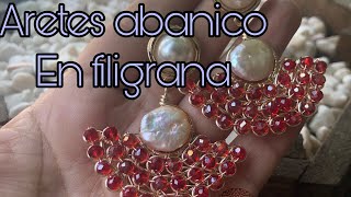 Aretes De Abanico En Filigrana
