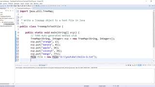 Write a TreeMap object to a text file in Java