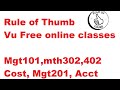 Vu Rules for Free Classes