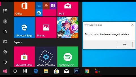 Change Taskbar Color To Black With One Click in Windows 10