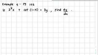 Implicit Differentiation Eg 4  pg 102 (exponential)