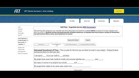 Creating an SAE Project in AET