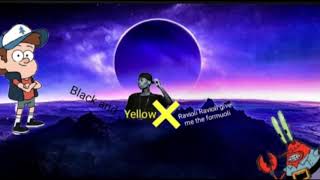 Black and yellow X ravioli ravioli X gravity falls theme