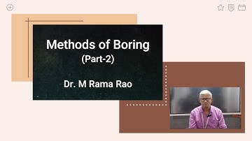 Methods of Boring || Part 2 || Different types of Boring