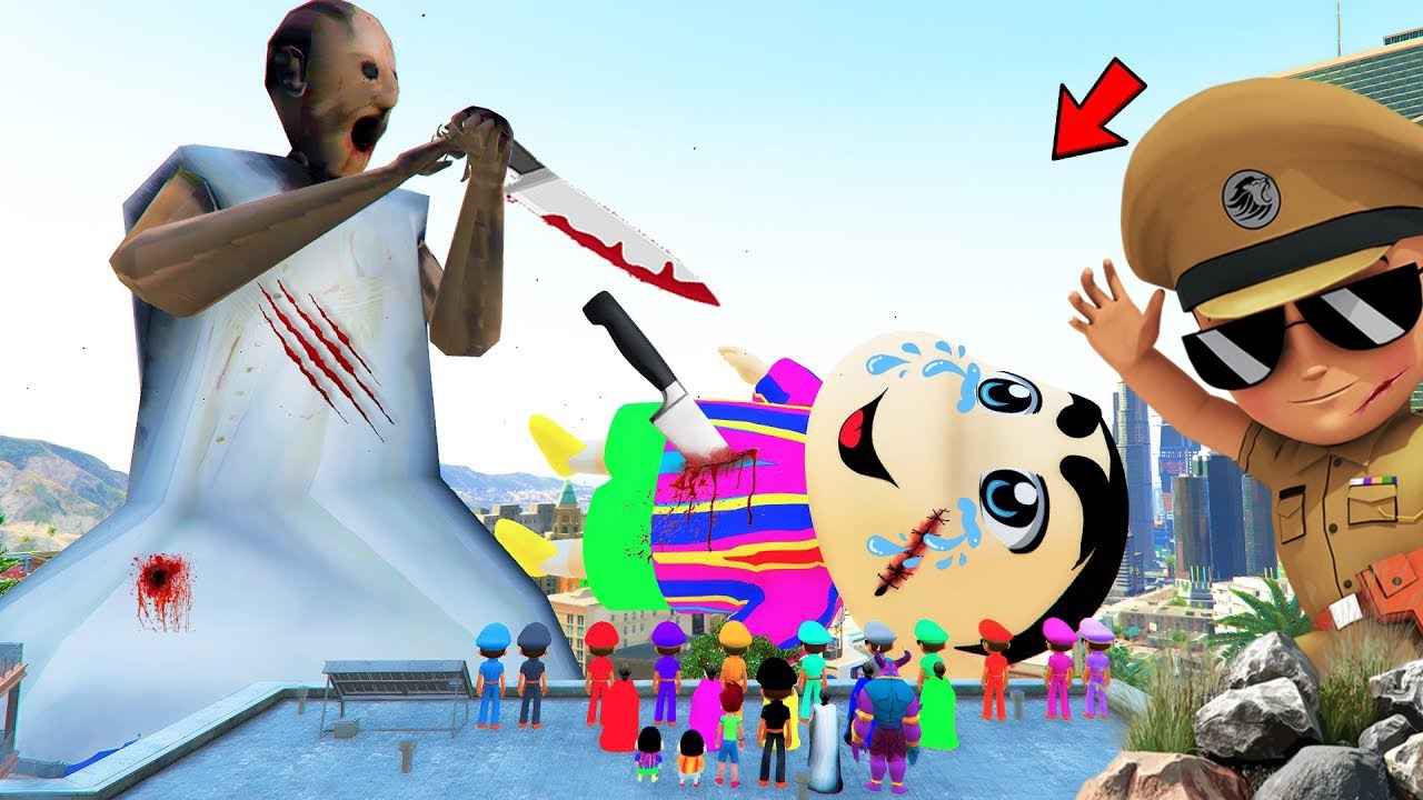 🤯 Granny Kill Colorful Little Shinchan in Gta 5 | Little Singham Save Shinchan