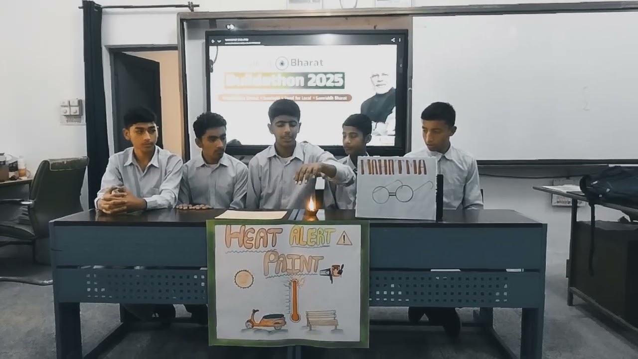 Class 9 boys project idea on thermal heat paint and alert...... 