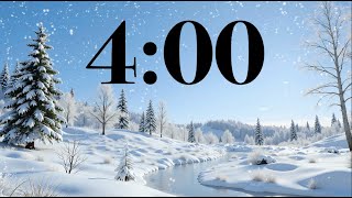 4 Minute Winter Classroom Focus Timer ❄️ Calm Snowy Scene & Peaceful Piano Music for Work & Study screenshot 4