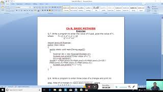 Date-1/12/2020. Class-8. Computer Applications. Ch-8, Basic Methods. Part-5.