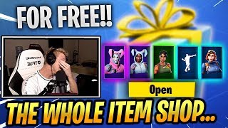 TFUE Reacts to ALL his SKINS he got GIFTED by STREAMERS!! - Fortnite Epic \& Funny Moments