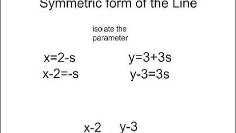 Symmetric Form of the Line