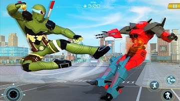 Turtle Robot Transform City Crime Battle Android Gameplay