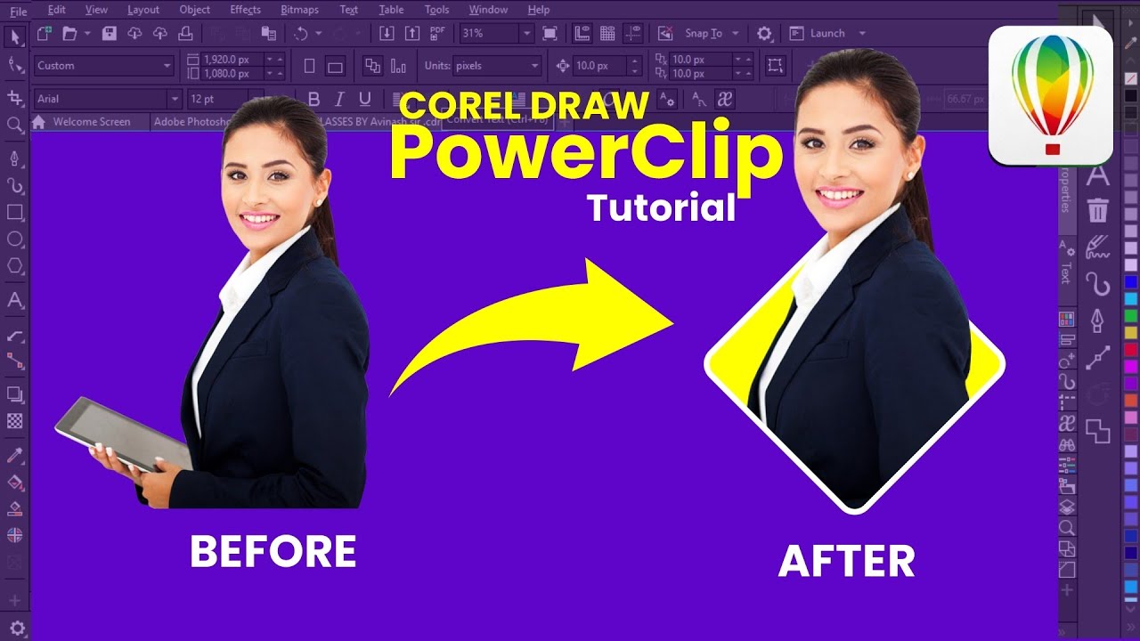 Corel Mask How to Use PowerClip Inside Tool in CorelDRAW | coreldraw masking ...