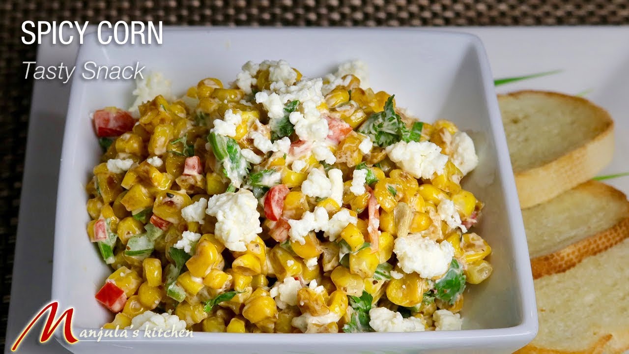 Spicy corn, corn Salad, Masala Corn, Tasty Snack Recipe by Manjula | Manjula