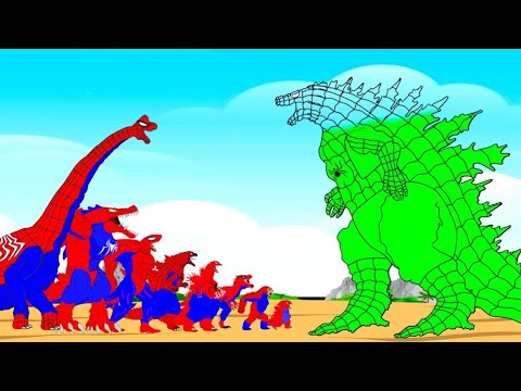 GODZILLA RADIATION vs SPIDER DINOSAURS, SHARKZILLA, KONG, CROCOZILLA : Who Is The King Of Monsters?