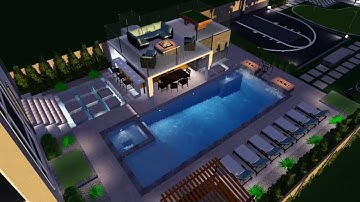 Backyard landscaping design project inspiration and ideas in 3D