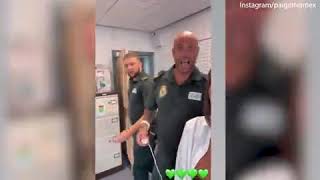 Paige Thorne - Love Island's Paige Thorne pays a visit to her former paramedic colleagues