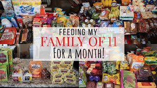 THAT'S ALOT OF FOOD!!  FAMILY OF 11 MONTHLY GROCERY HAUL