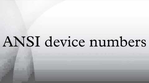 ANSI device numbers