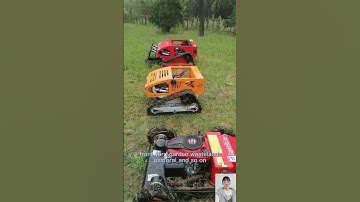 gasoline engine battery operated small size light weight remote controlled tracked robot mower