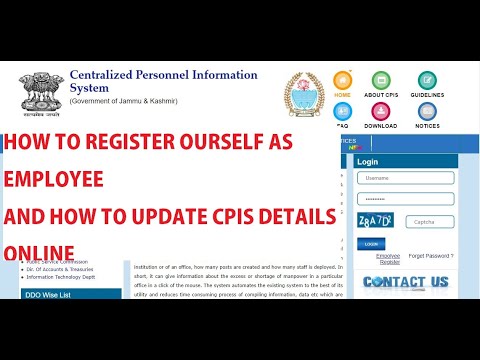 JK CPIS. How Employees Can Register & Login To CPIS To See & Edit Their Details