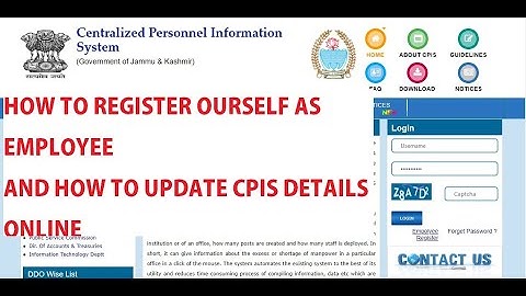 JK CPIS. How Employees Can Register & Login To CPIS To See & Edit Their Details