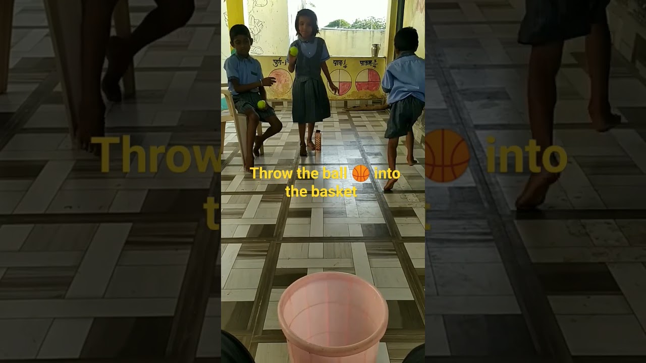 Throw the ball into the basket. 