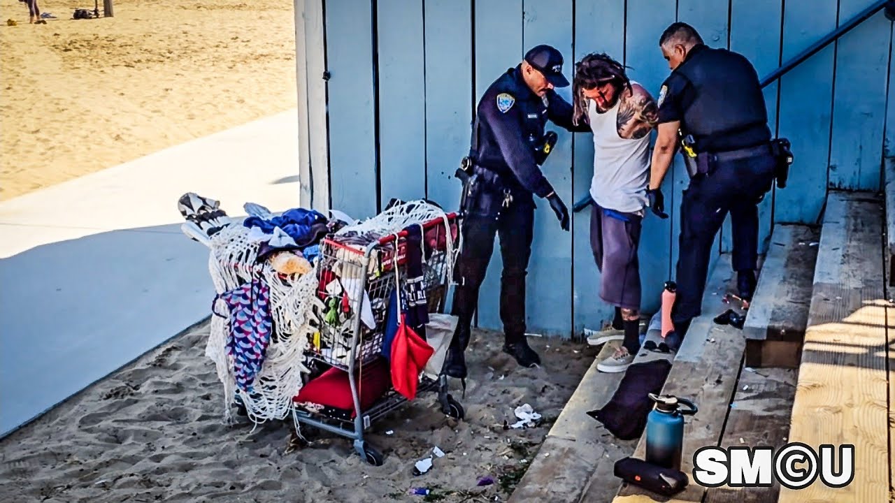 𝗖𝗔𝗥𝗧𝗘𝗗 𝗢𝗙𝗙: Santa Monica Homeless Man Busted at Pier with Shopping Cart and a Rap Sheet