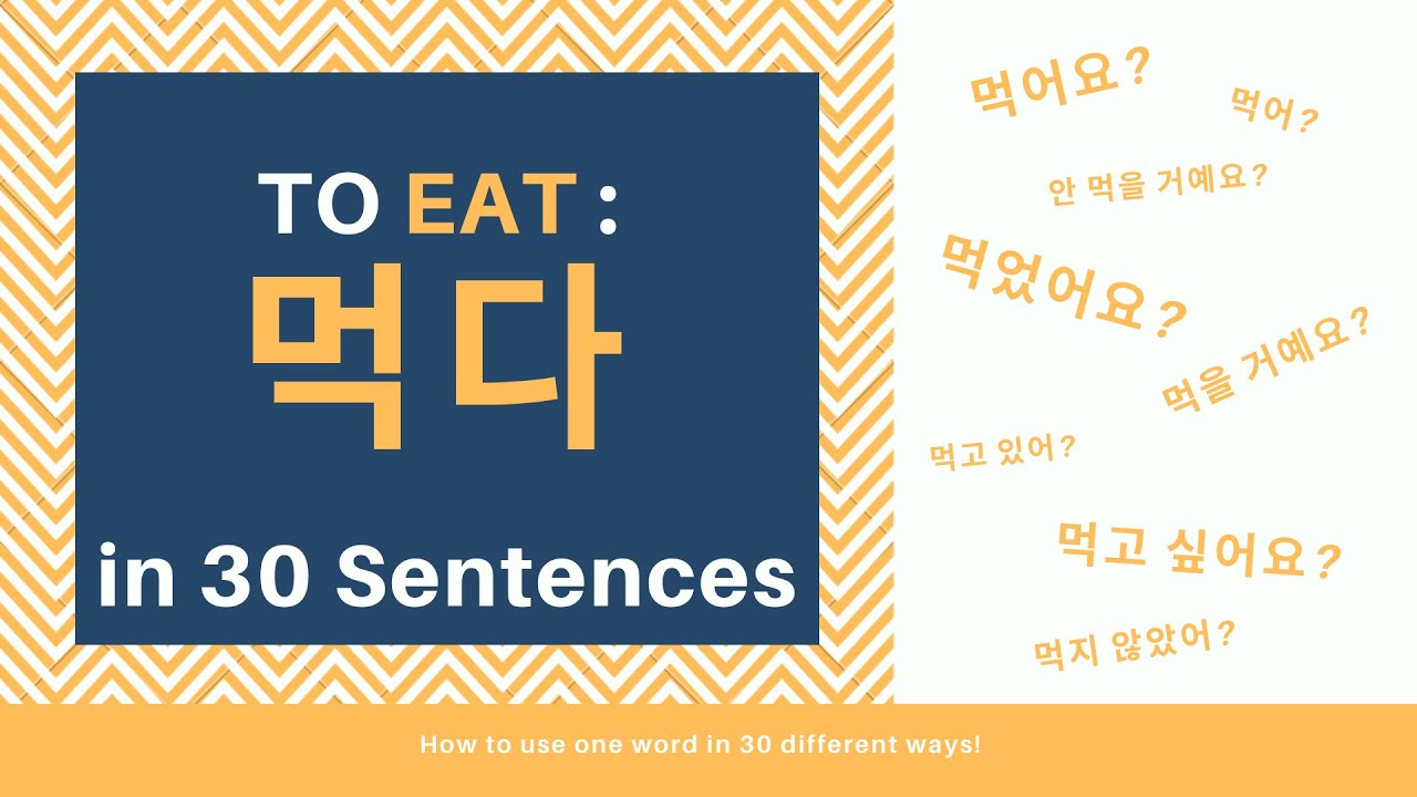 TO EAT In 30 Sentences Learn How To Use One Word In 30 Different