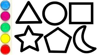 2D Shapes Challenge for Smart Kids🎨| Circle, Star, Oval Learn with Fun Coloring #349