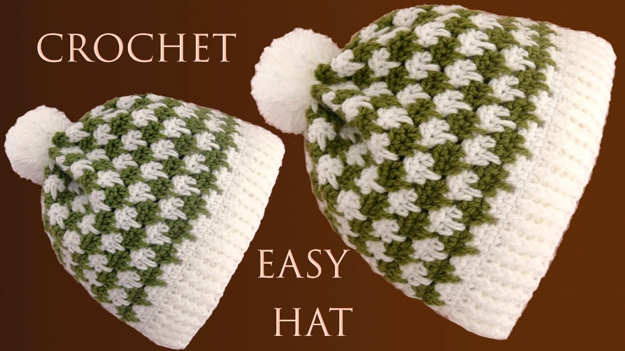 llave inglesa Día del Niño ideología Hat Crochet very easy stitch with simple - YouTube