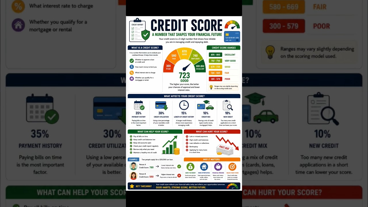 Credit Score That Shapes Your Financial Future ! #finance #shapes #future #score #business #shorts