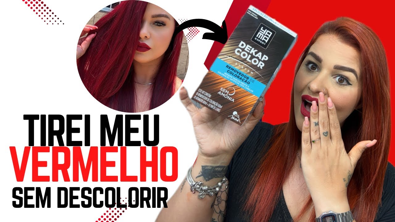 TIREI O VERMELHO DO MEU CABELO SEM DESCOLORIR | DEKAPCOLOR SERÁ QUE FUNCIONOU?