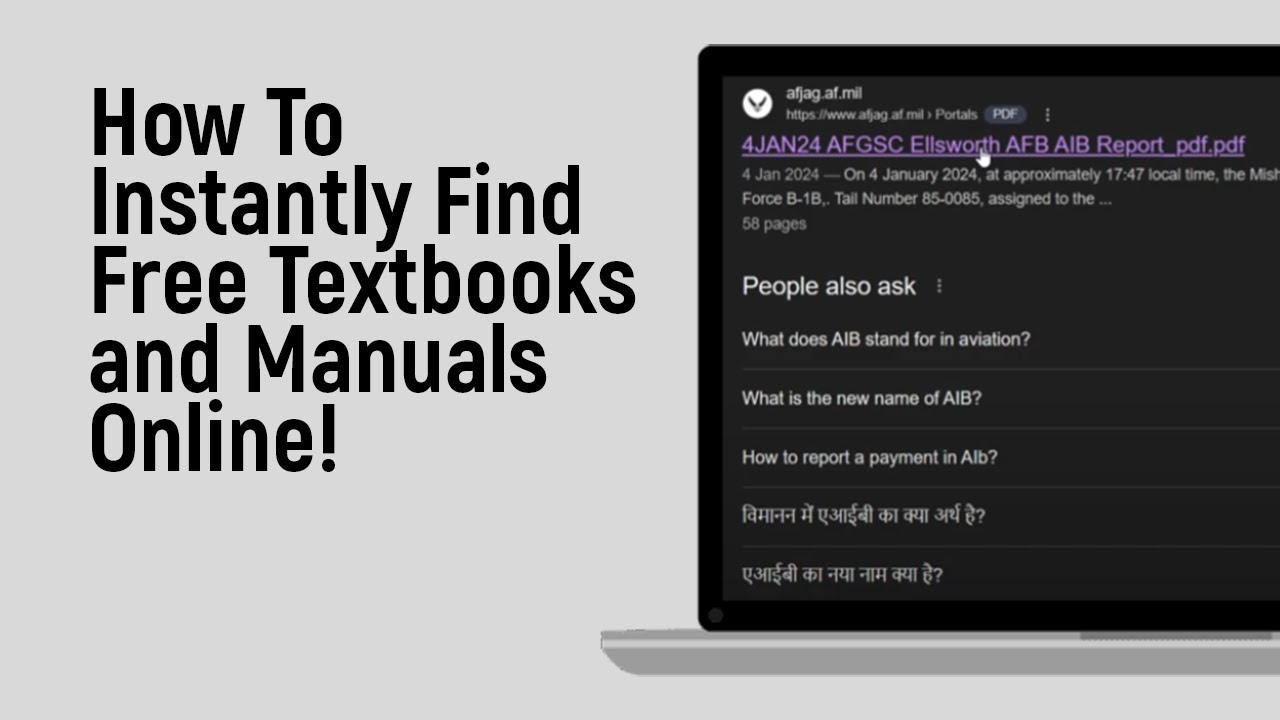 How to Instantly Find Free Textbooks and Manuals Online [easy] - YouTube