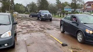 Hurricane Fiona Waves In Atlantic Canada The Morning After In Shediac / Moncton NB On Sept. 24, 2022