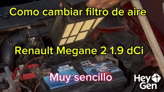 Cambiar filtro de aire Renault Megane 2 1.9dCi-español IA #spain #automobile #inteligenciaartificial