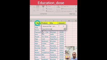 Advanced filter कैसे use करते है#advancefilter #filter #excel #ytshorts #exceltips