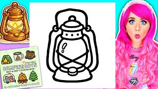 Coloring My NEW! Camping Days Coloring Book 🏮 Lantern Page + Opening Fan Mail 💌 AnyMark Art Markers