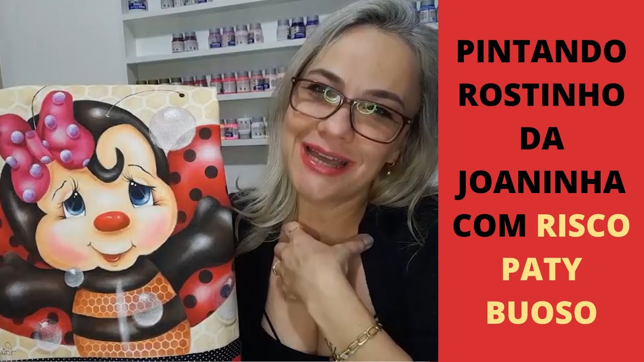 Pintando Rostinho da Joaninha com Risco Paty Buoso