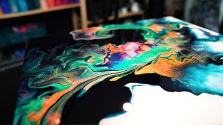 Paint and Water ONLY - Easy Acrylic Pouring Technique. Dutch Pour + Swipe  tutorial by Olga Soby f…