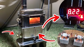 Camping Wood Stove with Off Grid Thermoelectric Generator Water Cooling Mod - M-Stove Project Part-8