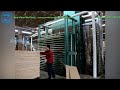 Loading & unloading plywood hot press unit with hierarchical belt AB adhesive compositing board