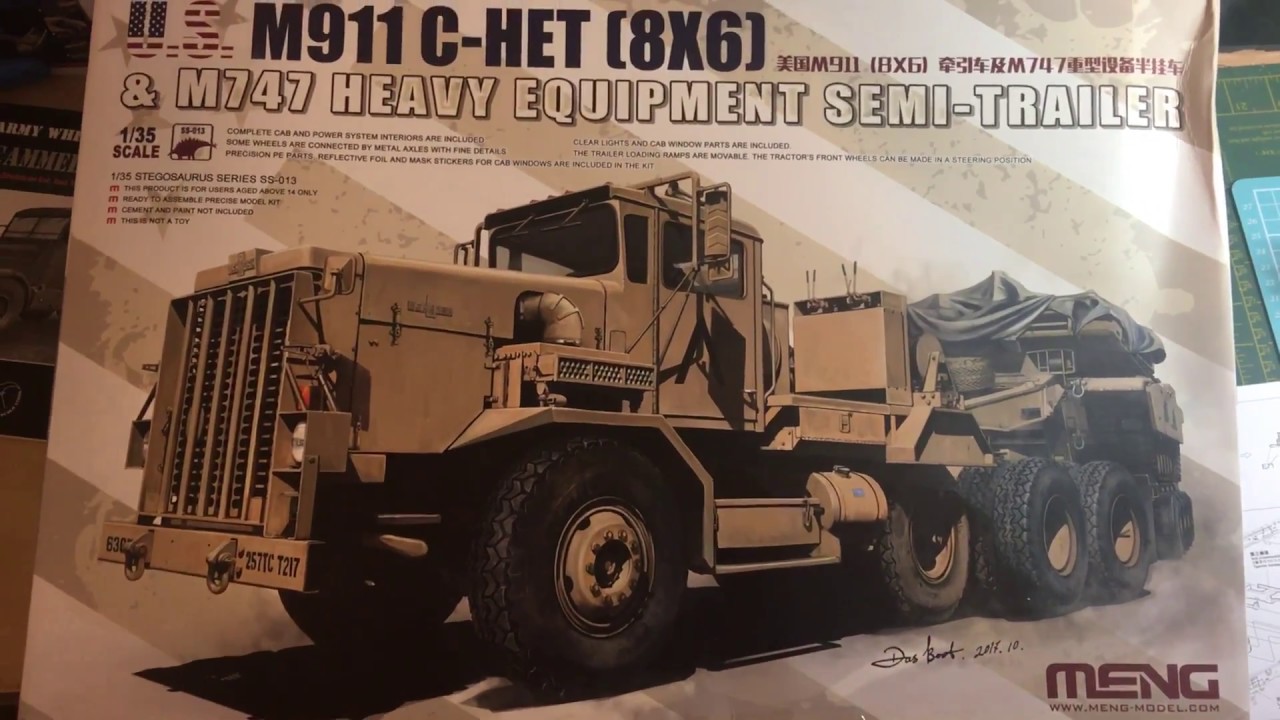 Meng 1/35 M911 C-HET & M747 Trailer Build review pt1 - YouTube
