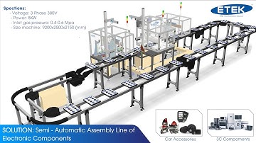 Dây truyền lắp ráp bán tự động cho cụm linh kiện điện tử | ETEK