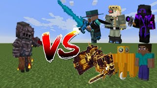 Nether warlord vs 6 random bosses | minecraft mob battle |