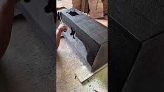 texture paint application #speakerbox #woodworking #texture #texturepaint