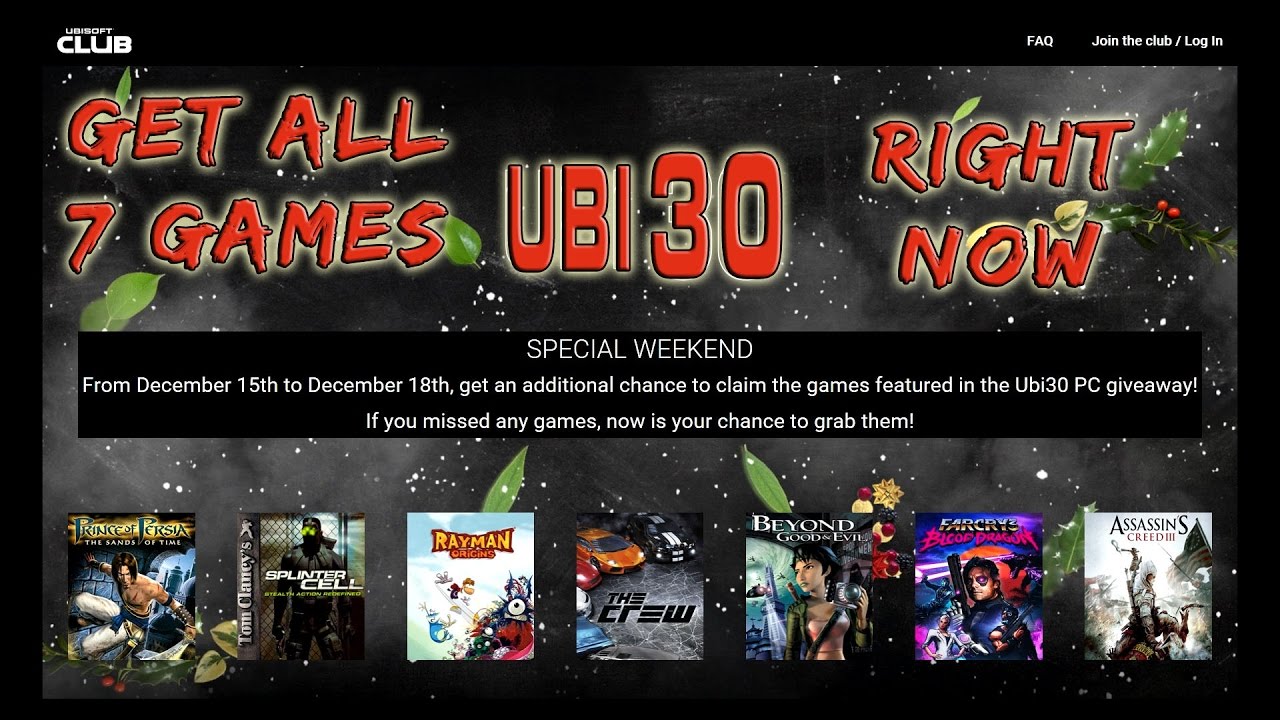 Download All 7 Ubi 30 Games Right Now For A Limited Time Free Games Youtube