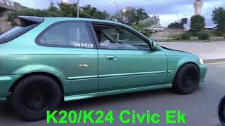 K20/K24 Civic Ek Hatch Pulls Launches and Fly bys