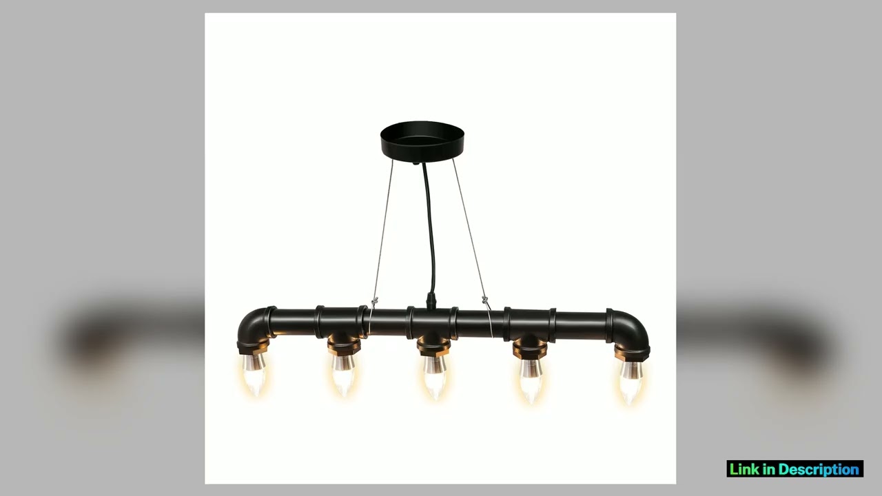 5light Pendant Light Water Pipe Shaped Lighting Retro Industrial Pendant Light Adjustable Height