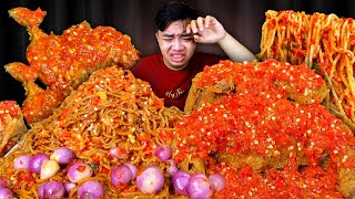Mukbang Mie Gacoan Level 8 Extra Bawang Merah 1 Ekor Ayam Richeese Geprek 50 Cabe